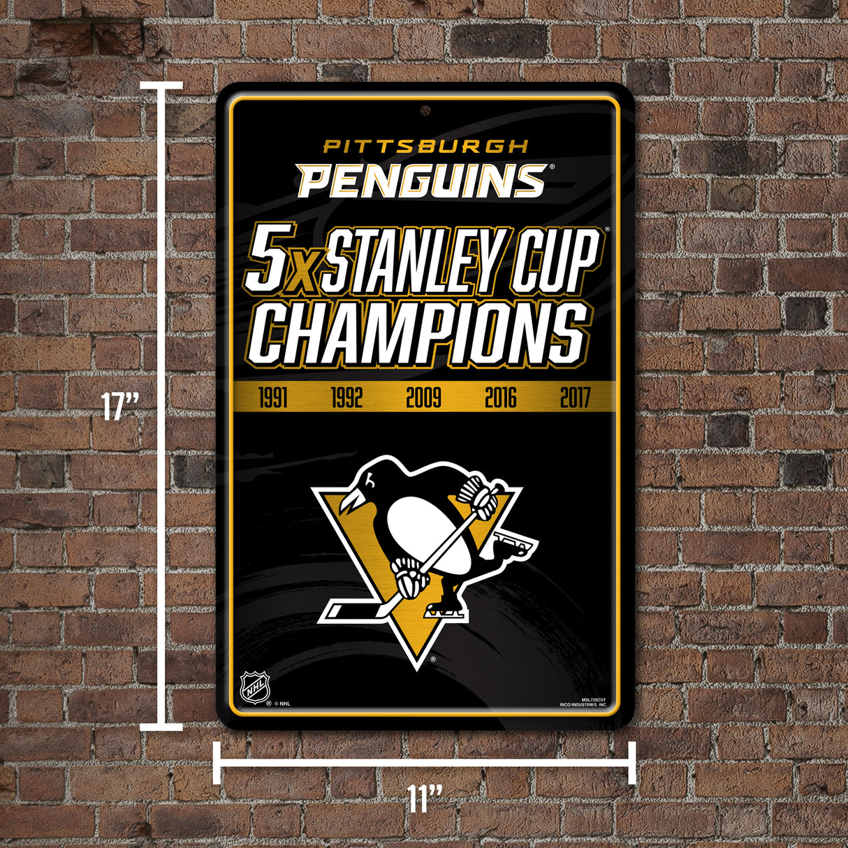 NHL Pittsburgh Penguins Large Metal Sign