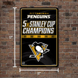 NHL Pittsburgh Penguins Large Metal Sign