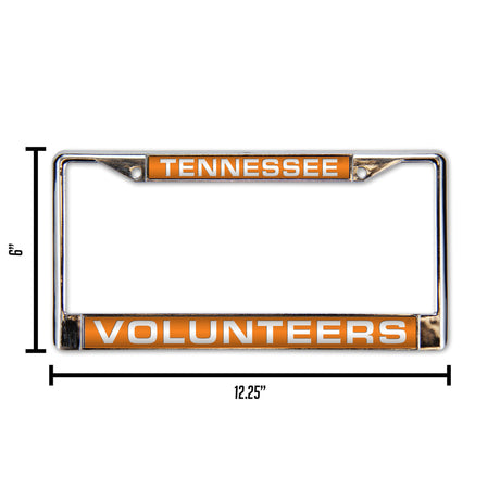 NCAA Tennessee Volunteers Laser Cut Chrome License Plate Frame Fan Gear NCAA Tennessee Volunteers