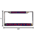 NFL New York Giants Laser Cut Chrome License Plate Frame Fan Gear NFL New York Giants