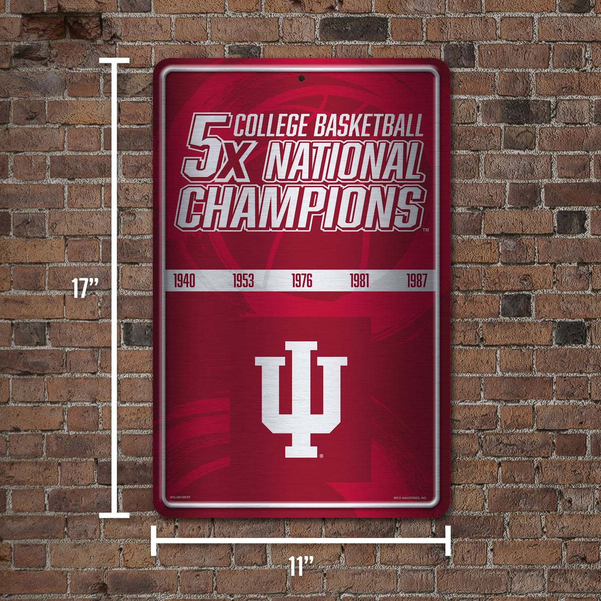 NCAA Indiana Hoosiers Large Metal Sign