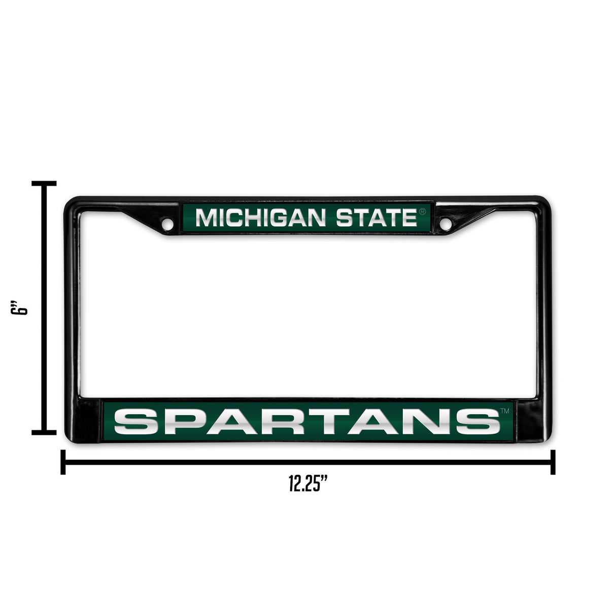 NCAA Michigan State Spartans Laser Cut Black Chrome License Plate Frame Fan Gear NCAA Michigan State Spartans