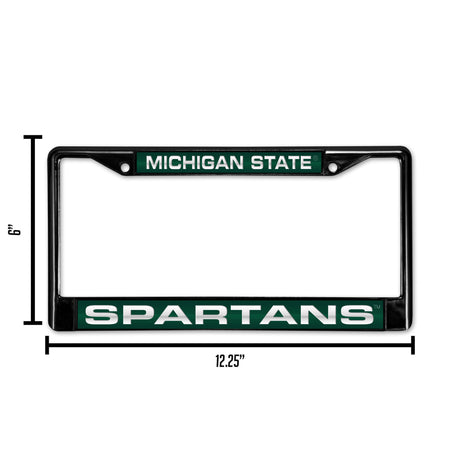 NCAA Michigan State Spartans Laser Cut Black Chrome License Plate Frame Fan Gear NCAA Michigan State Spartans