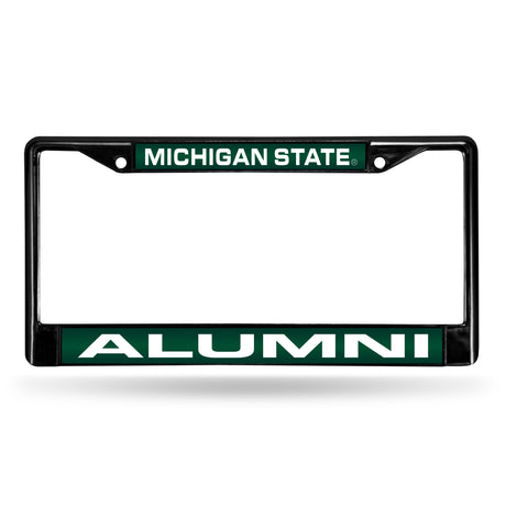NCAA Michigan State Spartans Laser Cut Black Chrome License Plate Frame Fan Gear NCAA Michigan State Spartans