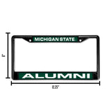 NCAA Michigan State Spartans Laser Cut Black Chrome License Plate Frame Fan Gear NCAA Michigan State Spartans