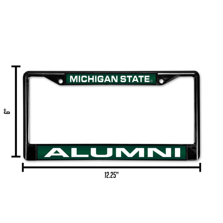 NCAA Michigan State Spartans Laser Cut Black Chrome License Plate Frame Fan Gear NCAA Michigan State Spartans