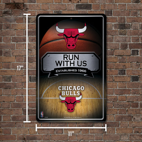 NBA Chicago Bulls Large Metal Sign Fan Gear NBA Chicago Bulls