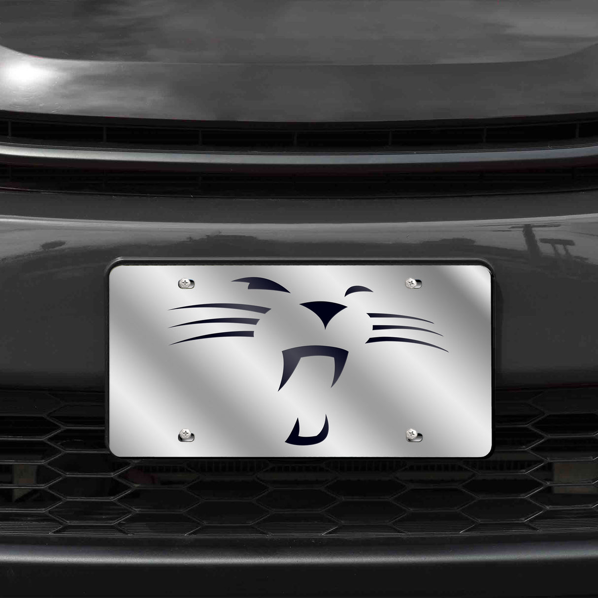 NFL Carolina Panthers Laser Cut Silver License Plate Tag Fan Gear NFL Carolina Panthers