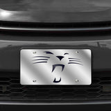 NFL Carolina Panthers Laser Cut Silver License Plate Tag Fan Gear NFL Carolina Panthers
