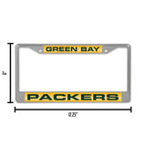 NFL Green Bay Packers Laser Cut Chrome License Plate Frame Fan Gear NFL Green Bay Packers