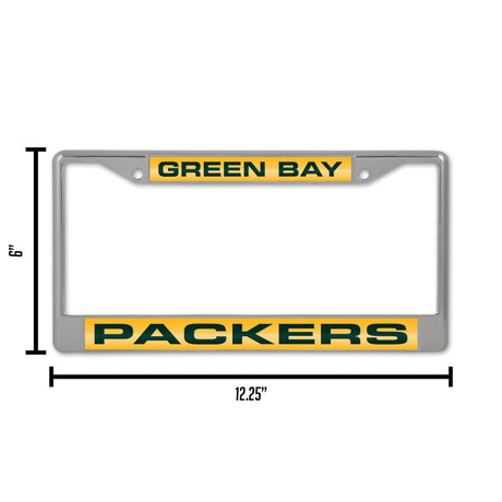 NFL Green Bay Packers Laser Cut Chrome License Plate Frame Fan Gear NFL Green Bay Packers