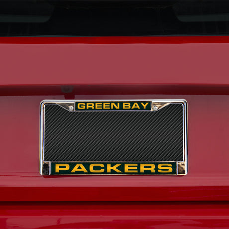 NFL Green Bay Packers Laser Cut Chrome License Plate Frame Fan Gear NFL Green Bay Packers