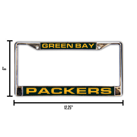 NFL Green Bay Packers Laser Cut Chrome License Plate Frame Fan Gear NFL Green Bay Packers