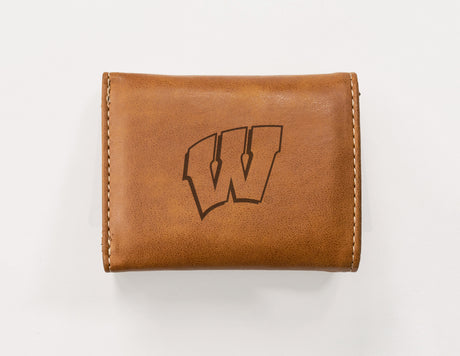 NCAA Wisconsin Badgers Laser Engraved Tri-Fold Wallet Fan Gear NCAA Wisconsin Badgers