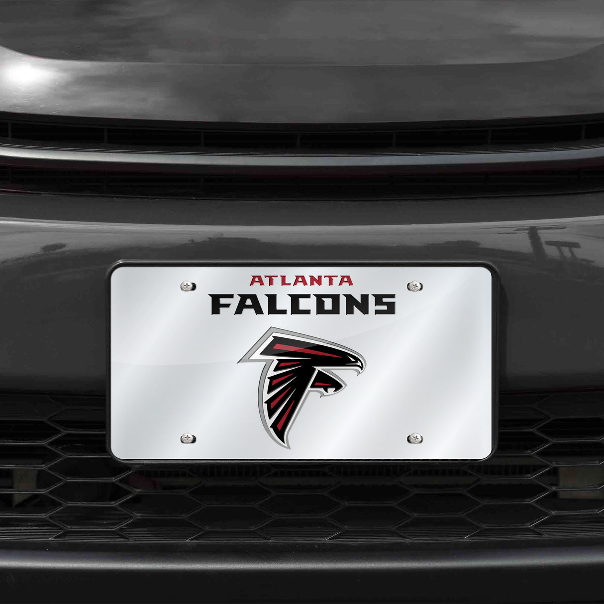 NFL Atlanta Falcons Laser Cut Silver License Plate Tag Fan Gear NFL Atlanta Falcons