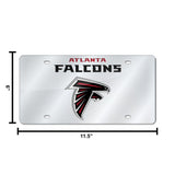 NFL Atlanta Falcons Laser Cut Silver License Plate Tag Fan Gear NFL Atlanta Falcons