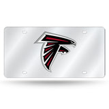 NFL Atlanta Falcons Laser Cut Silver License Plate Tag Fan Gear NFL Atlanta Falcons