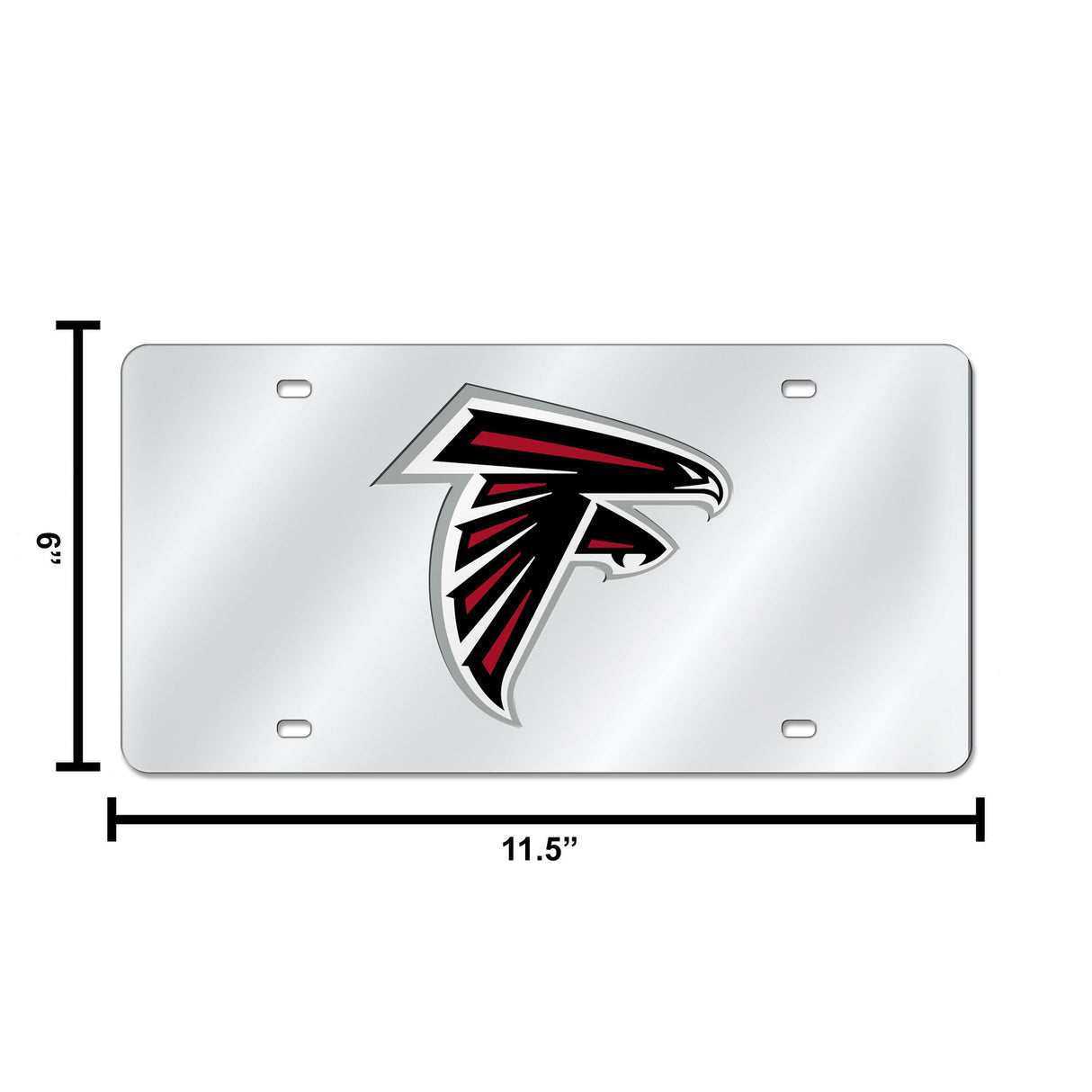 NFL Atlanta Falcons Laser Cut Silver License Plate Tag Fan Gear NFL Atlanta Falcons
