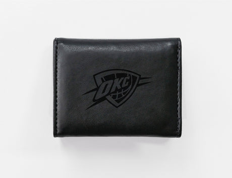 NBA Oklahoma City Thunder Laser Engraved Trifold Wallet Fan Gear NBA Oklahoma City Thunder