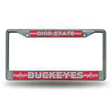 NCAA Ohio State Buckeyes Chrome Glitter License Plate Frame Fan Gear NCAA Ohio State Buckeyes