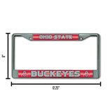 NCAA Ohio State Buckeyes Chrome Glitter License Plate Frame Fan Gear NCAA Ohio State Buckeyes