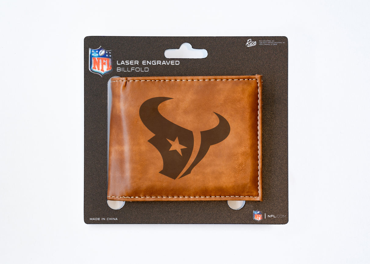 NFL Houston Texans Laser Engraved Bill-Fold Fan Gear NFL Houston Texans