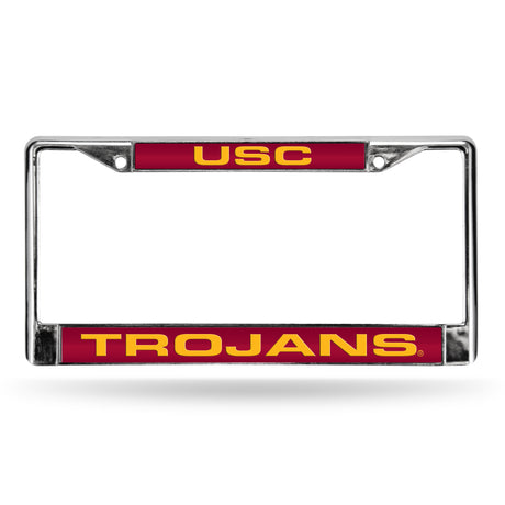 NCAA Southern California Trojans - USC Laser Cut Chrome License Plate Frame Fan Gear NCAA Southern California Trojans