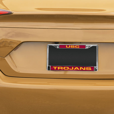 NCAA Southern California Trojans - USC Laser Cut Chrome License Plate Frame Fan Gear NCAA Southern California Trojans