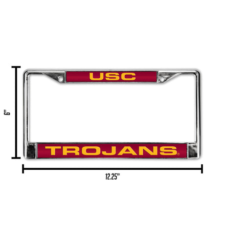 NCAA Southern California Trojans - USC Laser Cut Chrome License Plate Frame Fan Gear NCAA Southern California Trojans