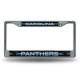 NFL Carolina Panthers Chrome Glitter License Plate Frame Fan Gear NFL Carolina Panthers
