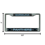 NFL Carolina Panthers Chrome Glitter License Plate Frame Fan Gear NFL Carolina Panthers