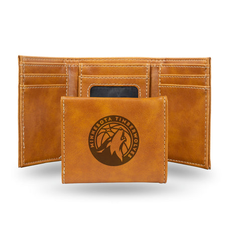 NBA Minnesota Timberwolves Laser Engraved Trifold Wallet Fan Gear NBA Minnesota Timberwolves