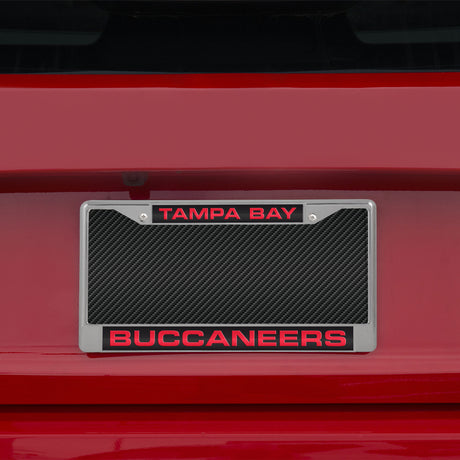 NFL Tampa Bay Buccaneers Laser Cut Chrome License Plate Frame Fan Gear NFL Tampa Bay Buccaneers