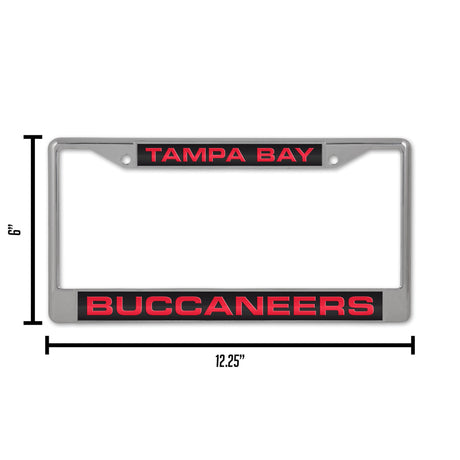 NFL Tampa Bay Buccaneers Laser Cut Chrome License Plate Frame Fan Gear NFL Tampa Bay Buccaneers