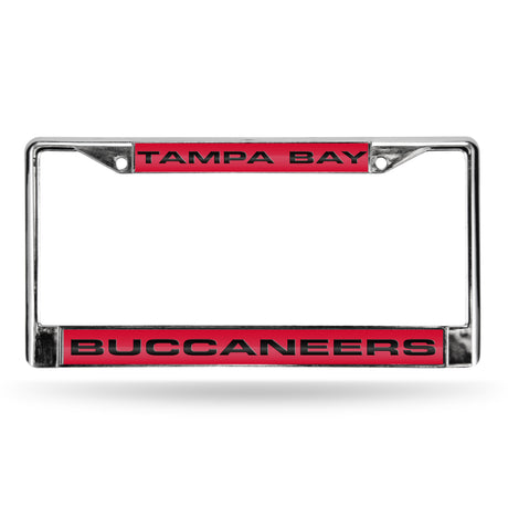 NFL Tampa Bay Buccaneers Laser Cut Chrome License Plate Frame Fan Gear NFL Tampa Bay Buccaneers