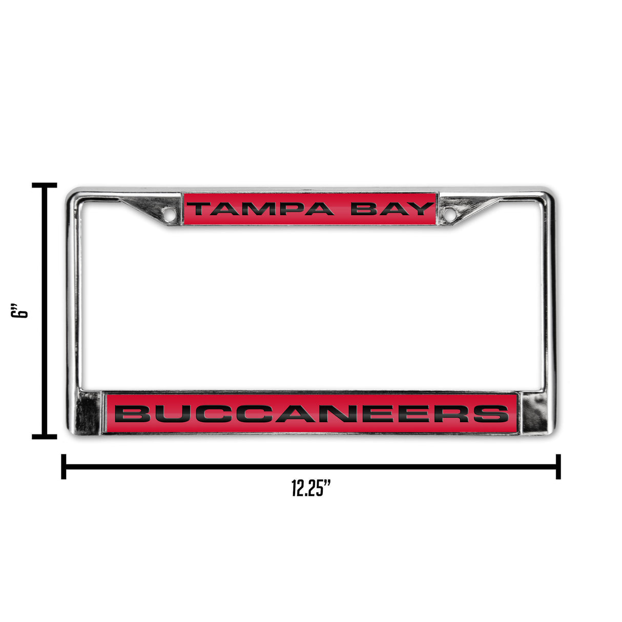 NFL Tampa Bay Buccaneers Laser Cut Chrome License Plate Frame Fan Gear NFL Tampa Bay Buccaneers