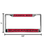 NFL Tampa Bay Buccaneers Laser Cut Chrome License Plate Frame Fan Gear NFL Tampa Bay Buccaneers
