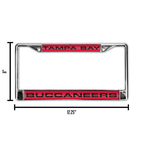 NFL Tampa Bay Buccaneers Laser Cut Chrome License Plate Frame Fan Gear NFL Tampa Bay Buccaneers