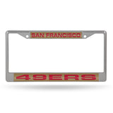 NFL San Francisco 49ers Laser Cut Chrome License Plate Frame Fan Gear NFL San Francisco 49ers