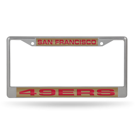 NFL San Francisco 49ers Laser Cut Chrome License Plate Frame Fan Gear NFL San Francisco 49ers