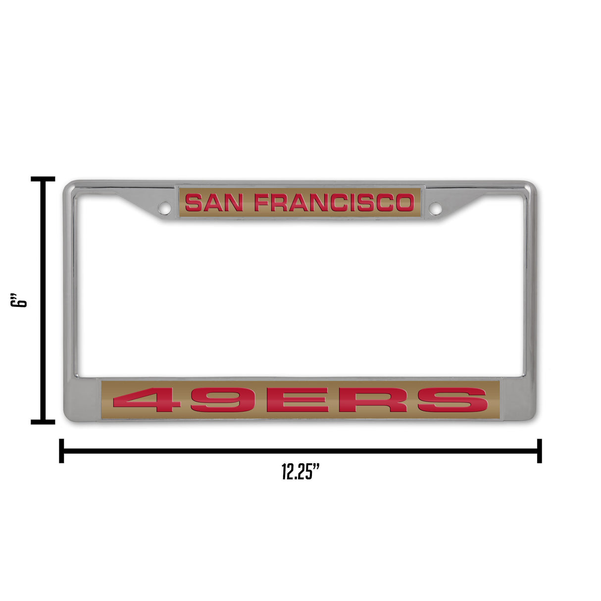 NFL San Francisco 49ers Laser Cut Chrome License Plate Frame Fan Gear NFL San Francisco 49ers
