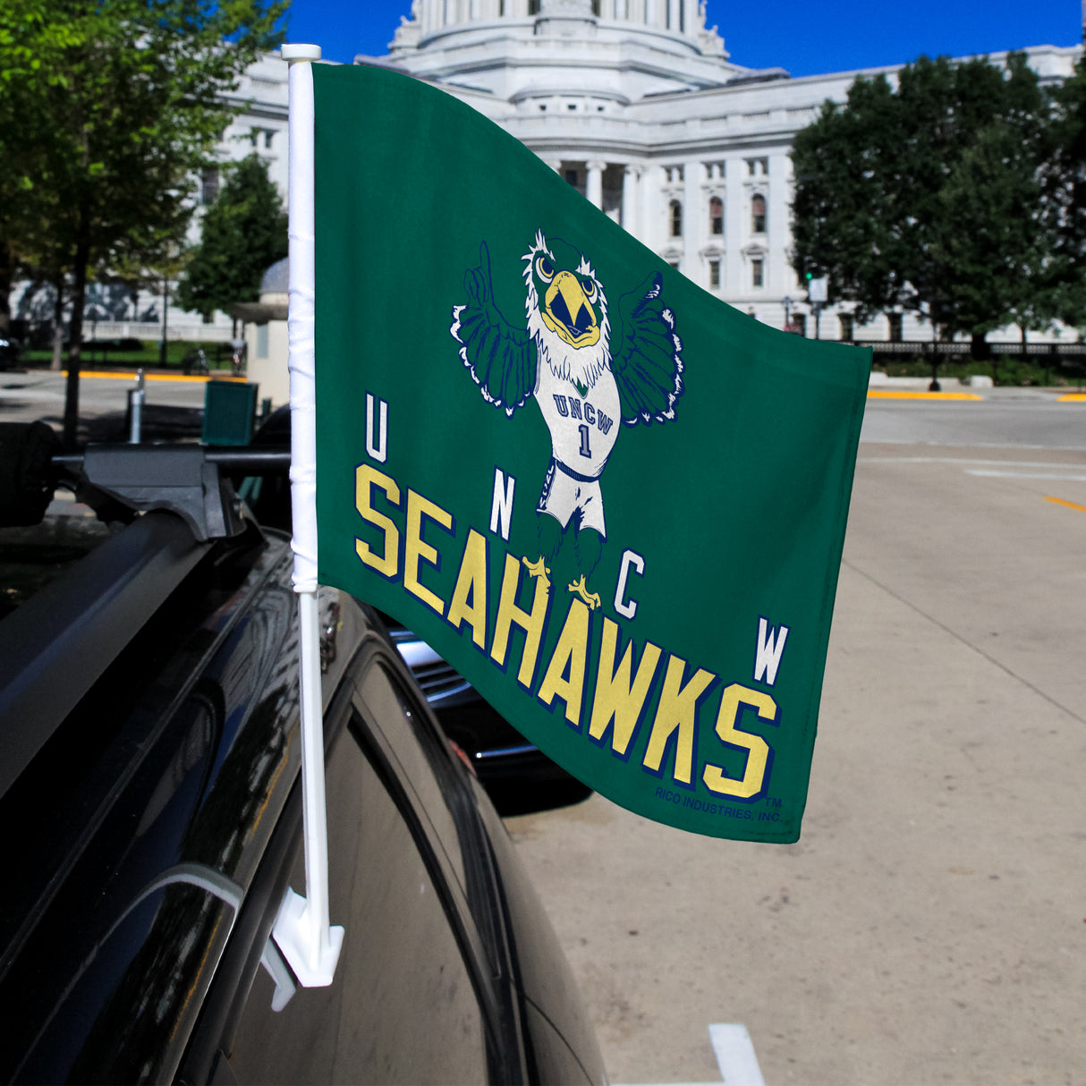NCAA North Carolina-Wilmington Seahawks Car Flag Fan Gear NCAA North Carolina-Wilmington Seahawks