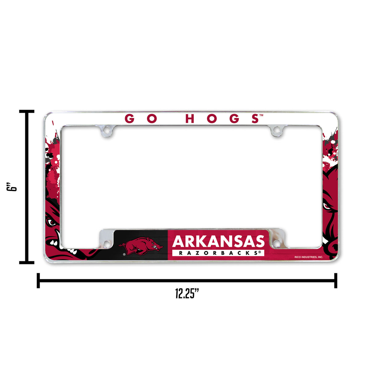 NCAA Arkansas Razorbacks All Over Chrome Frame Fan Gear NCAA Arkansas Razorbacks