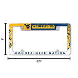 NCAA West Virginia Mountaineers All Over Chrome Frame Fan Gear NCAA West Virginia Mountaineers