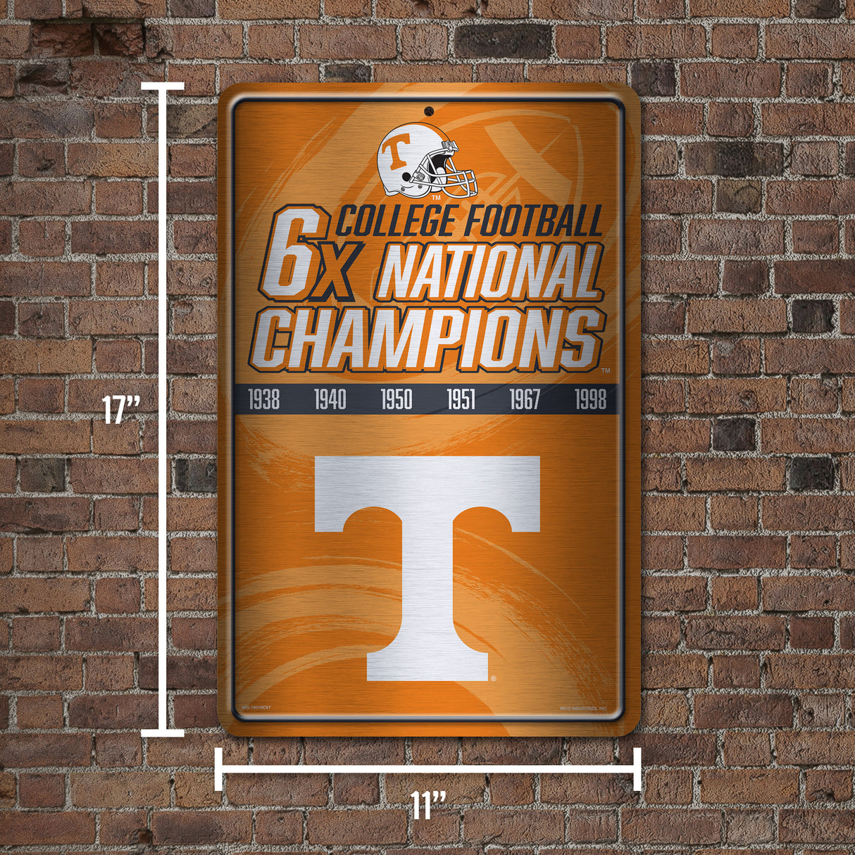 NCAA Tennessee Volunteers Large Metal Sign