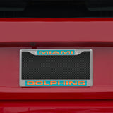 NFL Miami Dolphins Laser Cut Chrome License Plate Frame Fan Gear NFL Miami Dolphins