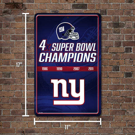 NFL New York Giants Large Metal Sign Fan Gear NFL New York Giants