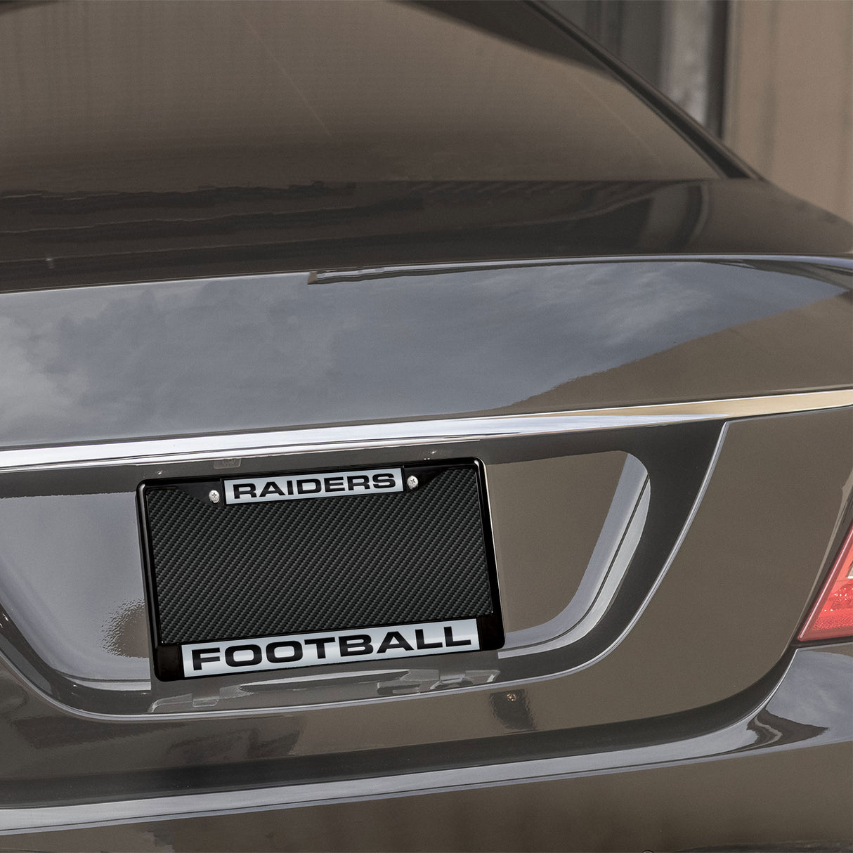 NFL Las Vegas Raiders Laser Cut Black Chrome License Plate Frame Fan Gear NFL Las Vegas Raiders