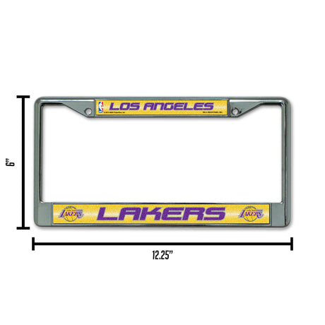 NBA Los Angeles Lakers Chrome Glitter License Plate Frame Fan Gear NBA Los Angeles Lakers