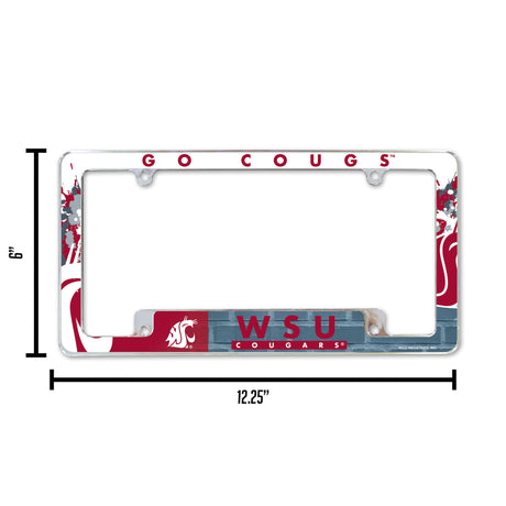 NCAA Washington State Cougars - WSU All Over Chrome Frame Fan Gear NCAA Washington State Cougars